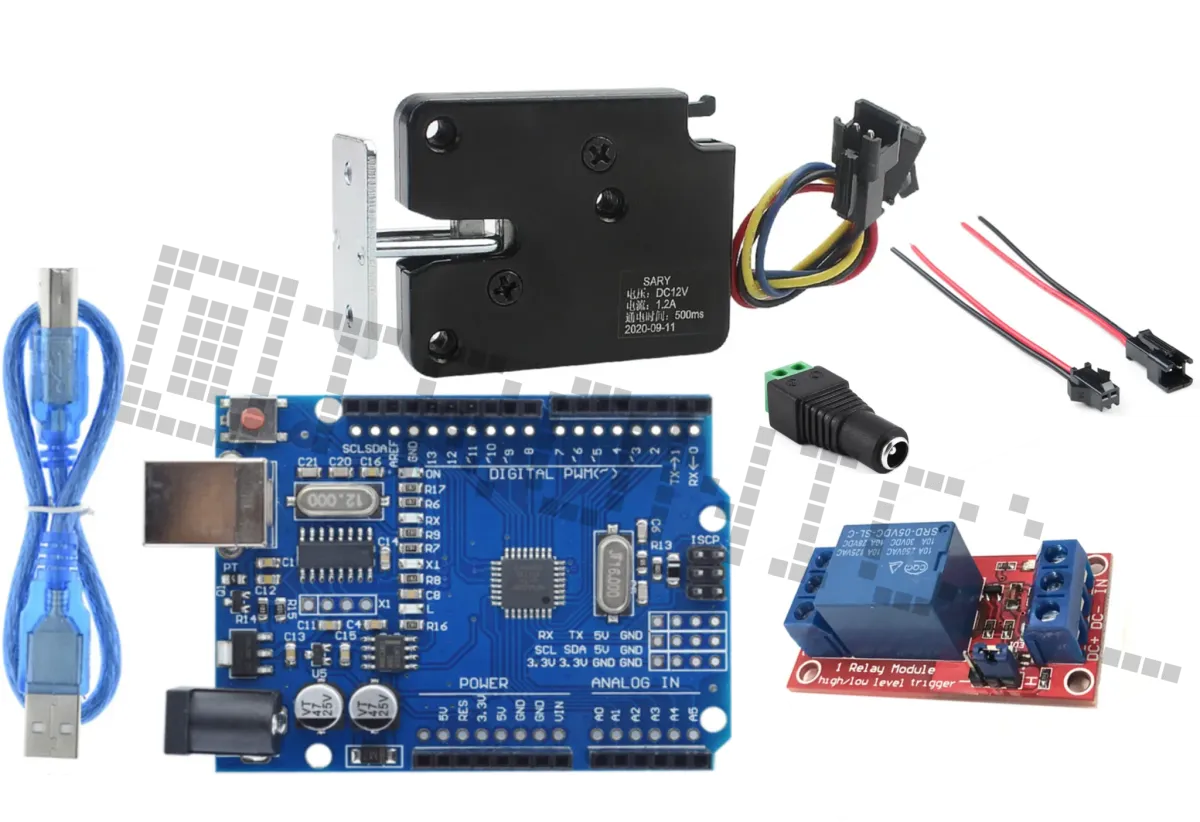 Starter-Kit für Arduino Uno R3 mit 5V Schloss, Relaismodul, DC-Buchse und 2-Pin-Pigtail