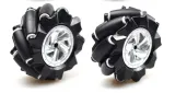 Mecanum Rad /Omnidirektionales Rad - 80MM-A Schwarz - Set aus 2 Rädern (1xL + 1xR) – 1