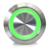Druckknopf | Ein-Aus Self-Lock | 5V LED Grün | Edelstahl | 12mm – 3
