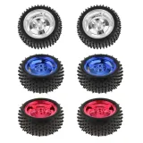 Smart Car Model Robot Gummireifen/ Rad 85x38mm für Arduino, passend für 4WD/2WD - Metallic Rot – 3