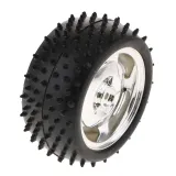 Smart Car Model Robot Gummireifen/ Rad 85x38mm für Arduino, passend für 4WD/2WD - silber – 1