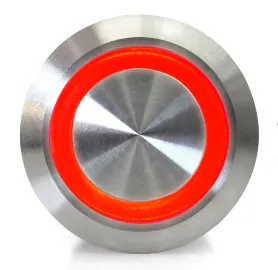 Druckknopf | Ein-Aus Self-Lock | 5V LED Rot | Edelstahl | 12mm