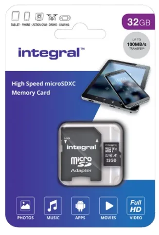 Integral 32GB V10 High Speed microSDHC-Karte Class 10 - 100MB/s mit SD-Adapter