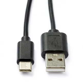 USB-A auf USB-C Kabel 30cm kurz schwarz