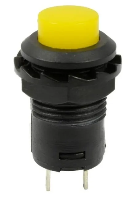 Druckknopf | Ein-Aus Self Lock | 14x20 rundes Loch 12mm | Gelb