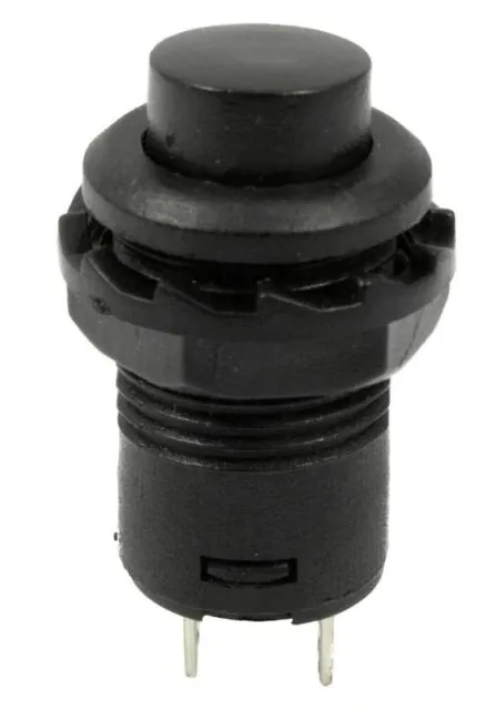 Druckknopf | Ein-Aus Self-Lock | 14x20 rundes Loch 12mm | Schwarz