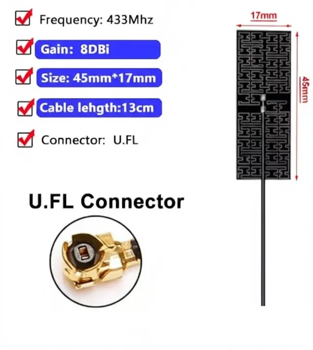 LoRa Antenne 433MHz mit IPEX-Anschluss