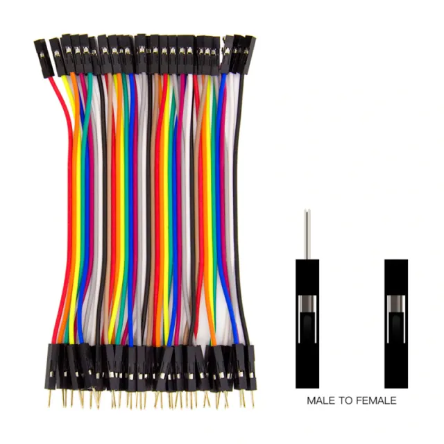 Dupont Jumper-Kabel 40 Stück (Male-Female) 20cm Drahtbrücken für Breadboard