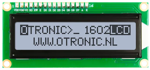 1602 LCD grau / schwarz mit Hintergrundbeleuchtung