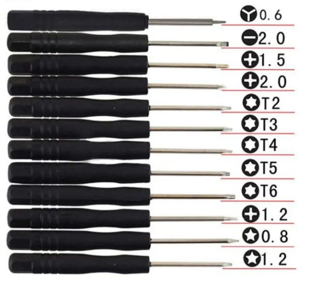 12 Mini-Schraubendreher