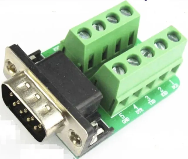 DB9 Male 9Pin Stecker Breakout-Terminalboard - RS232