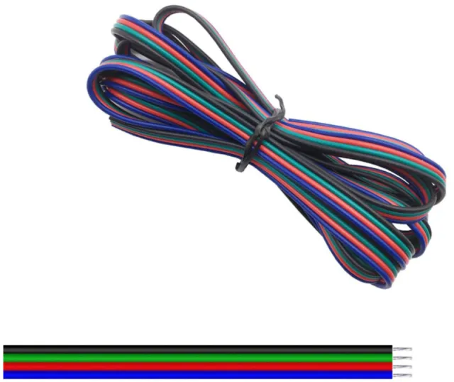 4-adriges Kabel 22AWG Ø1.3mm blau / rot / grün / schwarz 1 meter