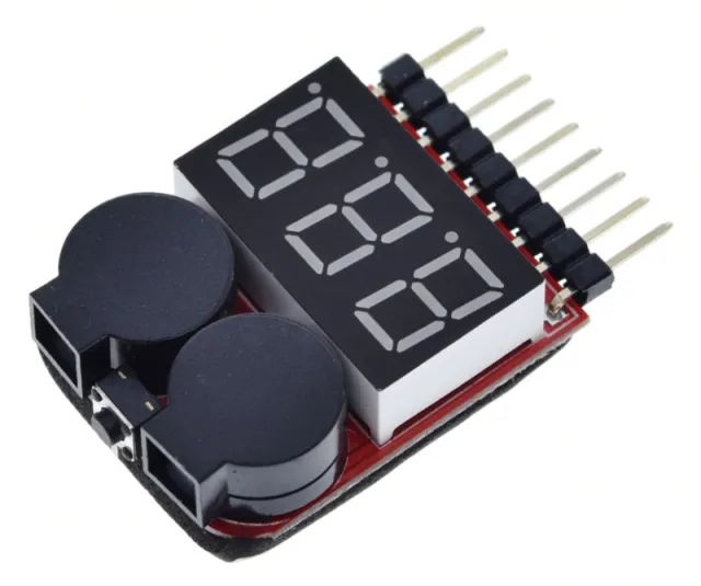 LIPO Tester mit Alarm-Buzzer 1S bis 8S