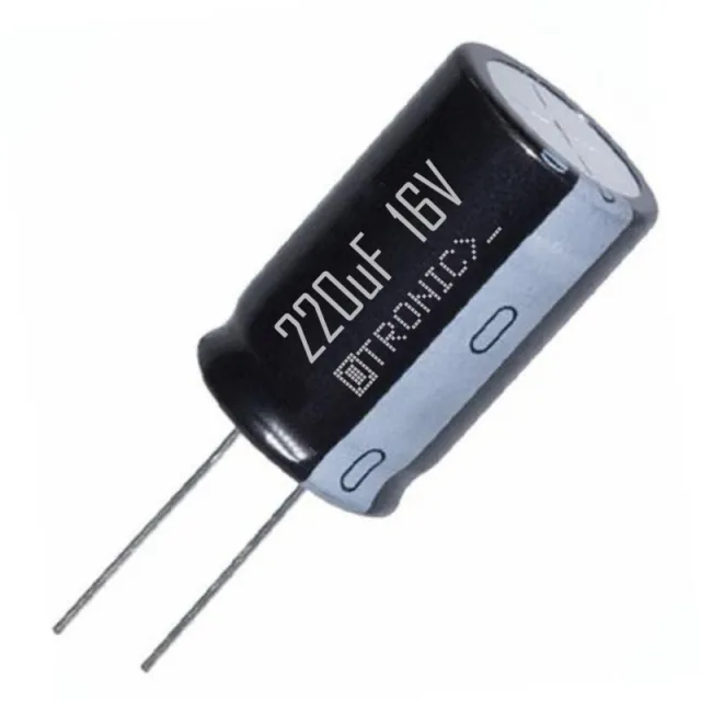 10x Kondensator 220uF 16v Elektrolytisch (ELCO) schwarz