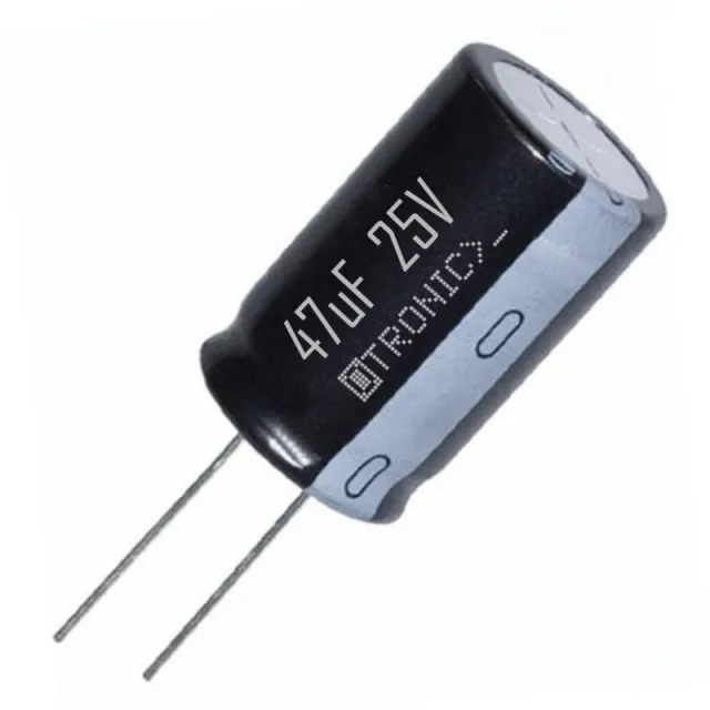 10x Kondensator 47uF 25v Elektrolytisch (ELCO) schwarz