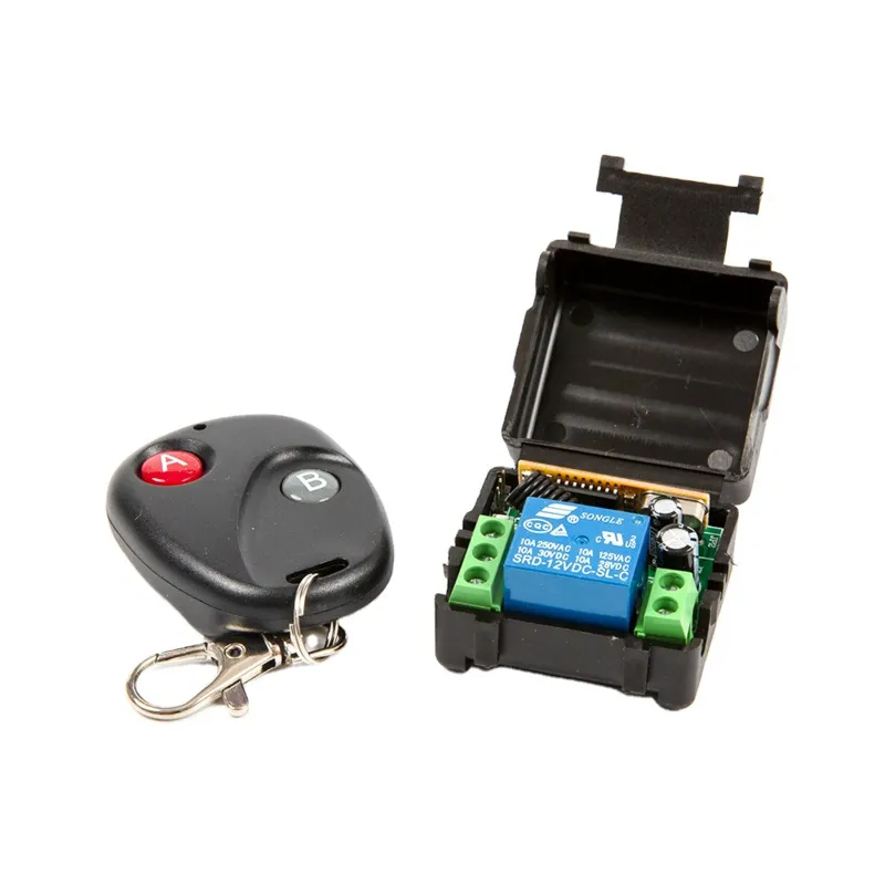 Drahtloses Relaismodul inkl. Fernbedienung (2 Tasten) - 12V, 1 Kanal, 433Mhz RF