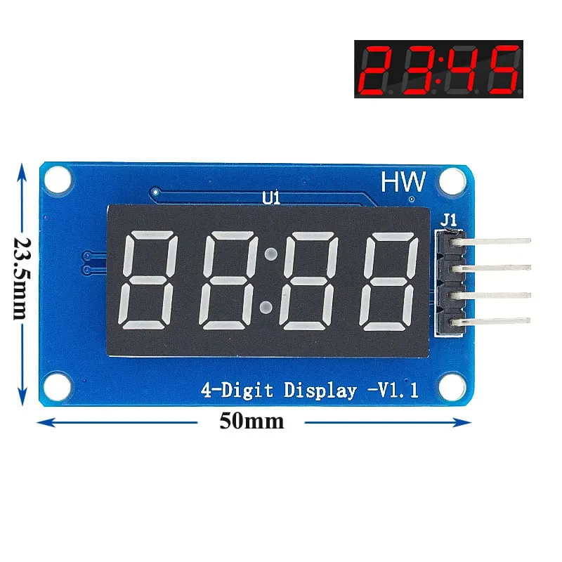 4-stelliges Display Rot TM1637 (7-Segmenten pro Digit)